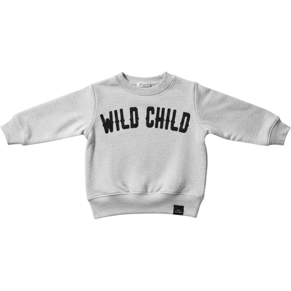Tiny Patriot Toddler Size 2 Wild Child Graphic Crewneck Sweatshirt Gray Pullover